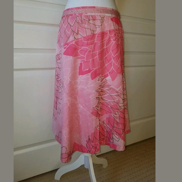 Anthropologie Dresses & Skirts - Anthropologie Odille Pink Floral A-line Skirt